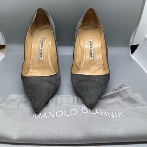Manolo Blahnik Charcoal Gray Heels